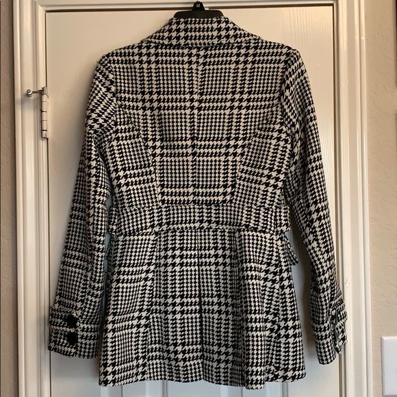 Candie’s houndstooth coat Sz S Black & white - Picture 2 of 7